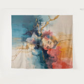 abstract wall art,modern art print,female portrait wandkleed (Voorkant (horizontaal))