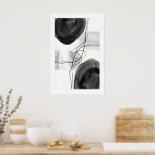 Abstract Wall Art Print Graphite Circles and Fine (Keuken)