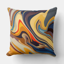 Abstract Warm and Cool Flowing Pattern Kussen