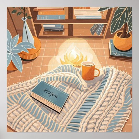 Abstract warm cozy Boho stijl Poster (Voorkant)