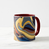 Abstract warm en koel vloeiend patroon mok (Voorkant rechts)