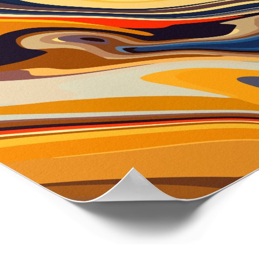 Abstract warm en koel vloeiend patroon poster (Hoek)