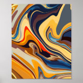 Abstract warm en koel vloeiend patroon poster (Voorkant)