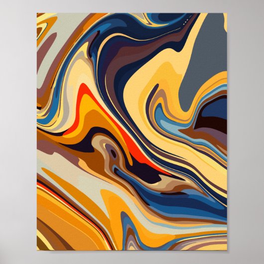 Abstract warm en koel vloeiend patroon poster (Voorkant)