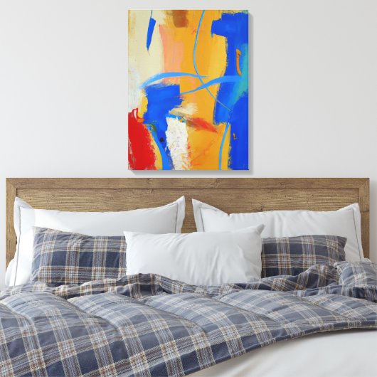 Abstract warm kleurig AI kunstcanvas Canvas Afdruk (Insitu (Slaapkamer))