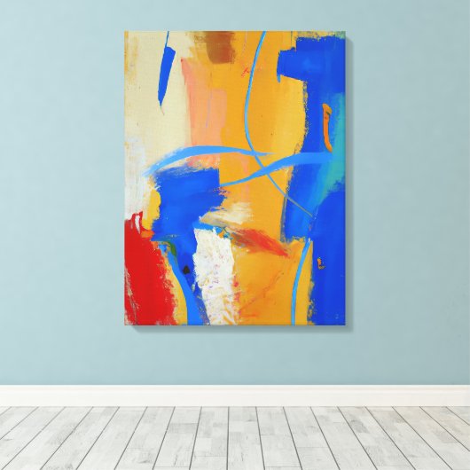 Abstract warm kleurig AI kunstcanvas Canvas Afdruk (Insitu (Houten vloer))