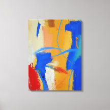 Abstract warm kleurig AI kunstcanvas