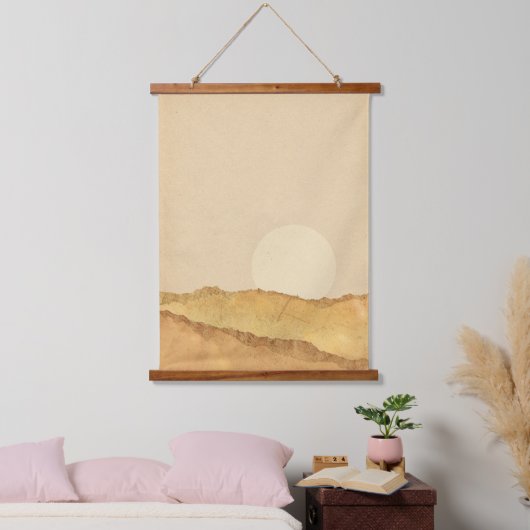 Abstract warm landschap hangend wandkleed (Slaapkamer)