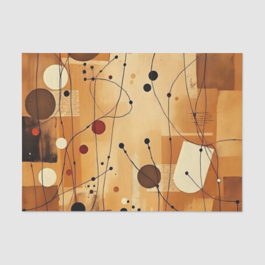 Abstract Warm Minimalist Layers Tissue Paper Tissuepapier (Voorkant)