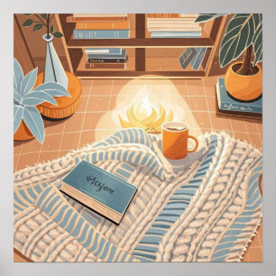 Abstract warme gezellige Boho stijl Poster