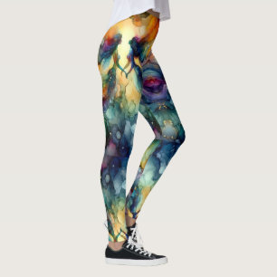 Abstract Water Kleur Zeemeermin Leggings