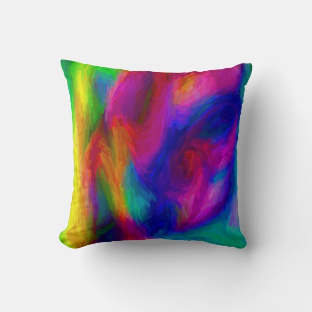 Abstract Water Kleuren Kussen (Voorkant)