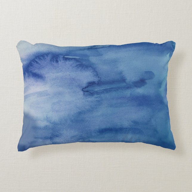 Abstract water textuur blauw strand accent kussen (Voorkant)