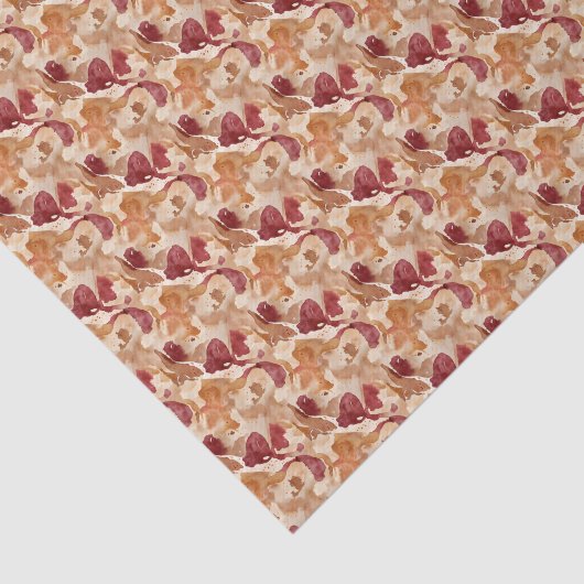 Abstract Watercikir Pattern in Warm Autumn Colors Tissuepapier (Detail)