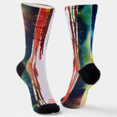Abstract Watercolor Art Socks Sokken (Gebogen)