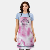 Abstract Watercolor Bakkerij Roze Tie-Dye Schort (Gedragen)