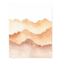 Abstract Watercolor Berglandschap in Aarde Tonen