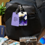 Abstract Watercolor Black Horse Portrait Bagagelabel<br><div class="desc">Mystic abstract watercolor portrait of a powerful black horse,  flowing in deep shades of purple with luminous golden accents.</div>