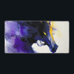 Abstract Watercolor Black Horse Portrait Bureaumat<br><div class="desc">Mystic abstract watercolor portrait of a powerful black horse, flowing in deep shades of purple with luminous golden accents.</div>