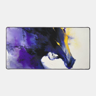 Abstract Watercolor Black Horse Portrait Bureaumat