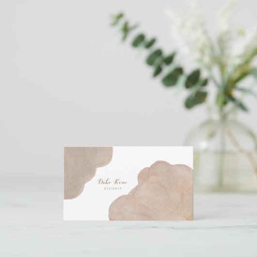 Abstract Watercolor Business Card in Pearl Visitekaartje (Staand voorkant)