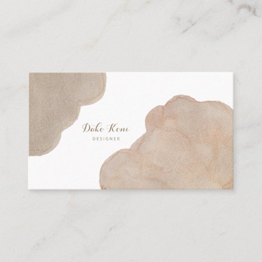 Abstract Watercolor Business Card in Pearl Visitekaartje (Voorkant)