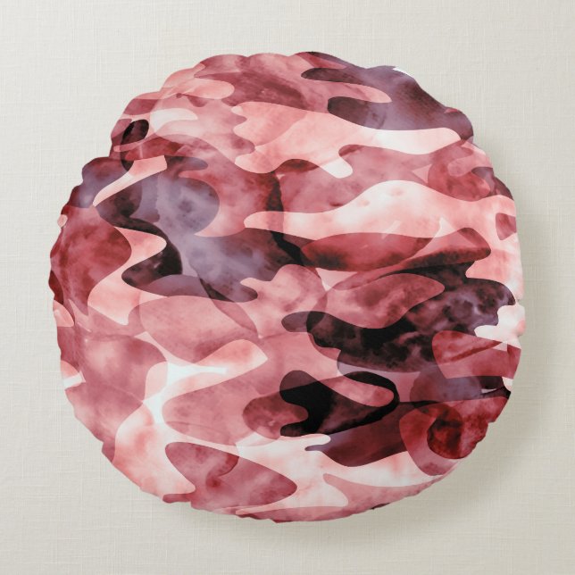Abstract watercolor camouflage: tie-dye. rond kussen (Voorkant)
