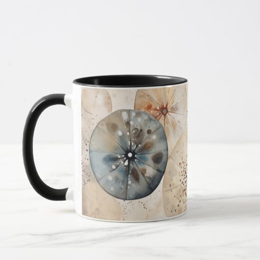 Abstract watercolor design circles coffee mug mok (Links)