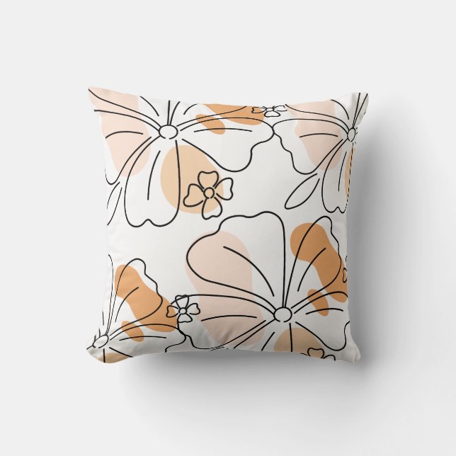 Abstract Watercolor Floral Pillow Cover - Modern  Kussen (Voorkant)