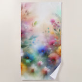 Abstract Watercolor Florals Beach Towel Strandlaken (Voorkant)
