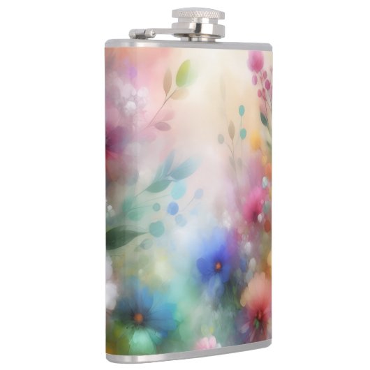 Abstract Watercolor Florals Flask Heupfles (Rechts)