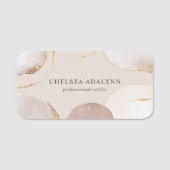 Abstract Watercolor Glitterende Luxe Roze Goud Naamplaatje (Voorkant)