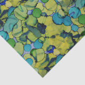 Abstract Watercolor Green Teal Blue Tissue Paper Tissuepapier (Detail)