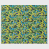 Abstract Watercolor Green Teal Blue Wrapping Paper Cadeaupapier (Vlak)