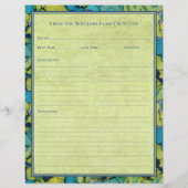 Abstract Watercolor Green Teal Recipe Paper Sheet (Achterkant)
