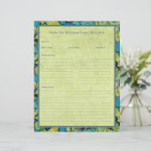 Abstract Watercolor Green Teal Recipe Paper Sheet (Staand voorkant)