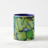 Abstract Watercolor Groen Teal Blauwe Monogrammok Mok (Midden)