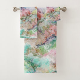 Abstract Watercolor Grunge Oceaanpatroon  Bad Handdoek