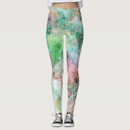 Abstract Watercolor Grunge Oceaanpatroon  Leggings