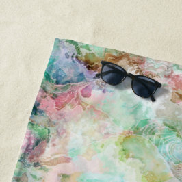 Abstract Watercolor Grunge Oceaanpatroon  Strandlaken
