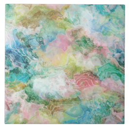 Abstract Watercolor Grunge Oceaanpatroon  Tegeltje