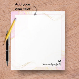Abstract Watercolor Hart Naam Notitieblok, Cute Ca Notitieblok