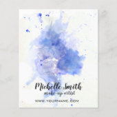 Abstract watercolor lichtblauwe spatborstelstreek flyer (Voorkant)