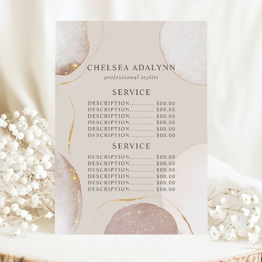 Abstract Watercolor Luxe Goud Service Prijs Menu