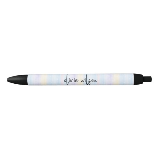 Abstract Watercolor Monogram Zwarte Inkt Pen (Voorkant)