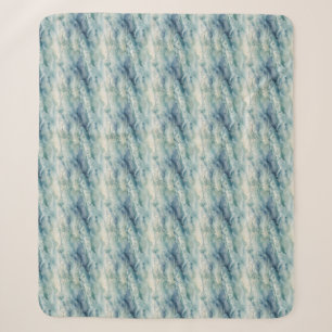 Abstract Watercolor Oceaan Blauw Kust Esthetiek Sherpa Deken
