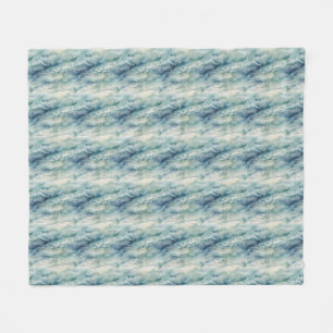 Abstract Watercolor Oceaan Kust Blauw Esthetisch Fleece Deken