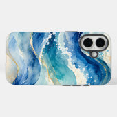 Abstract Watercolor Oceaangolvenpatroon Case-Mate iPhone Case (Achterkant (horizontaal))