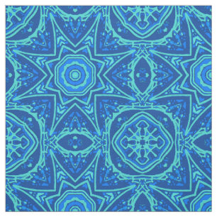 Abstract Watercolor Patroon - Denimblauw  Stof
