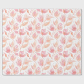 Abstract Watercolor Pattern in Peach and Pink Cadeaupapier (Vlak)